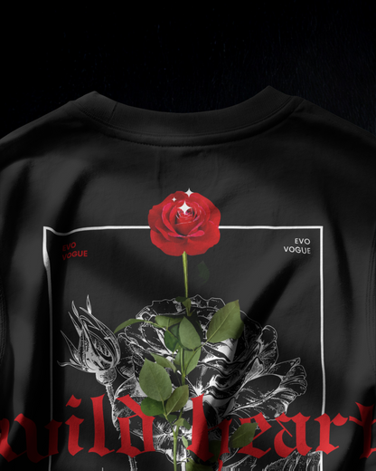 Evo Vogue “Urban Rose” Double-Sided Printed Oversized Tee – 100% Pure Imported Premium Cotton