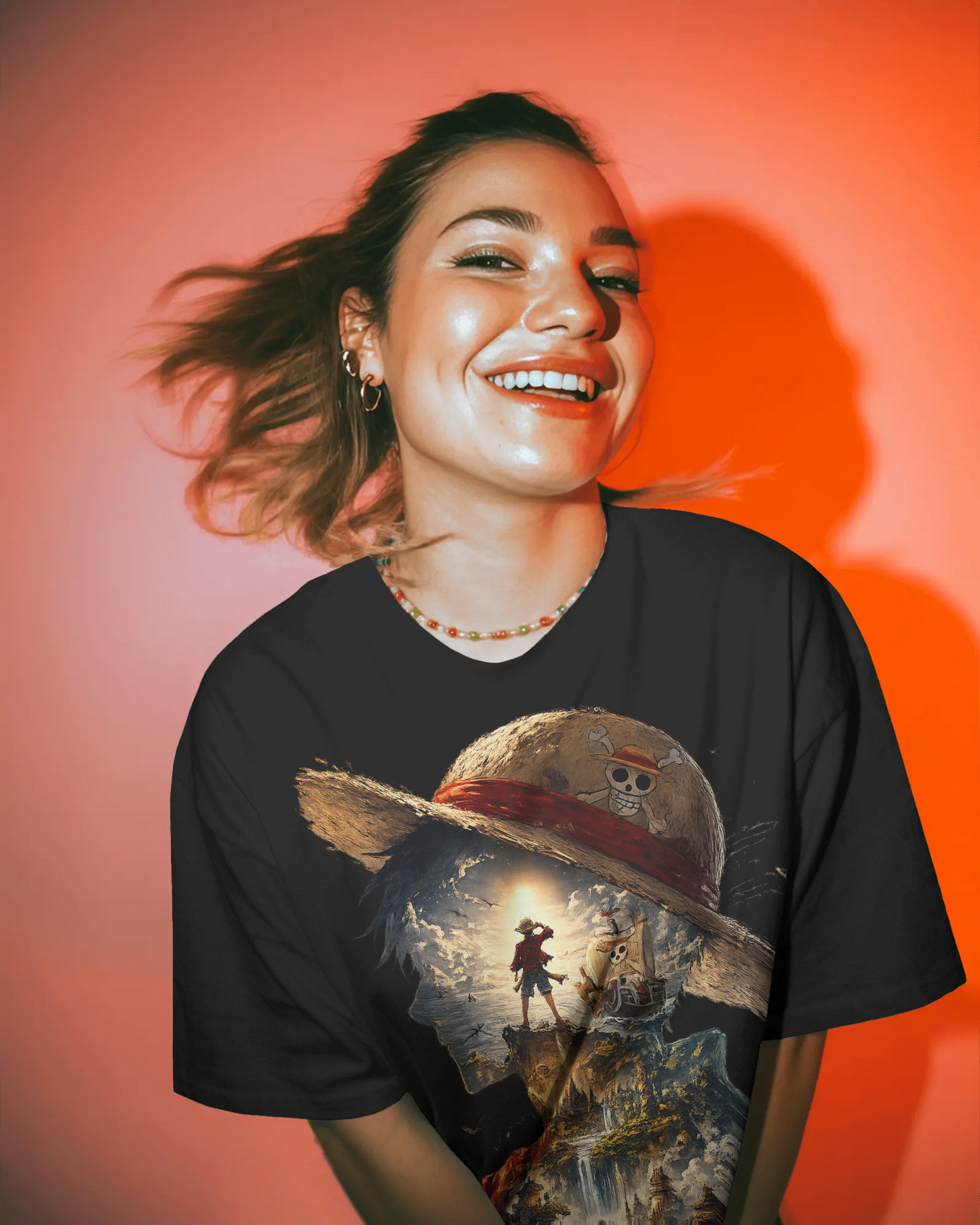 Evo Vogue Pirate Queen Legacy Oversized T-Shirt – Anime Inspired 240 GSM Premium Cotton Streetwear Tee