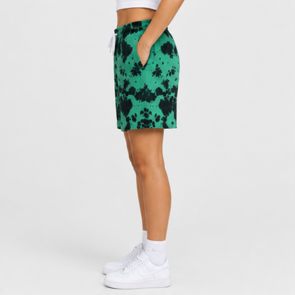 Evo Vogue Emerald Shadow Green Black Tie Dye Shorts