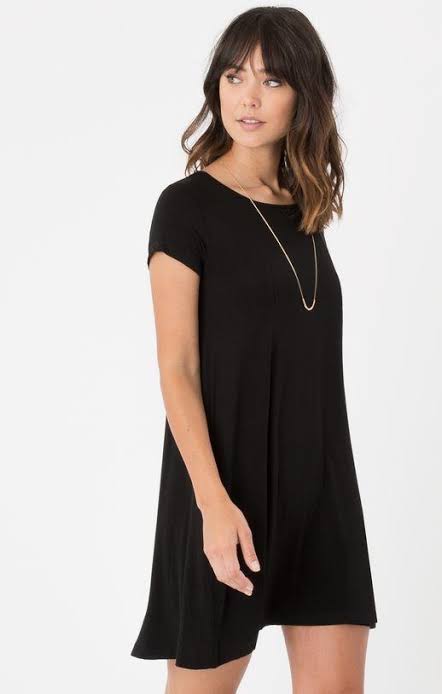 Women's Long Top T-Shirt Dress with Pockets