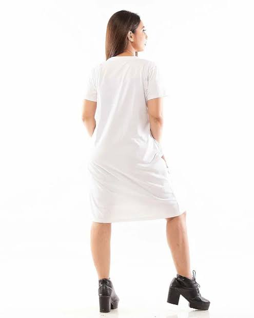 Women's Long Top T-Shirt Dress with Pockets