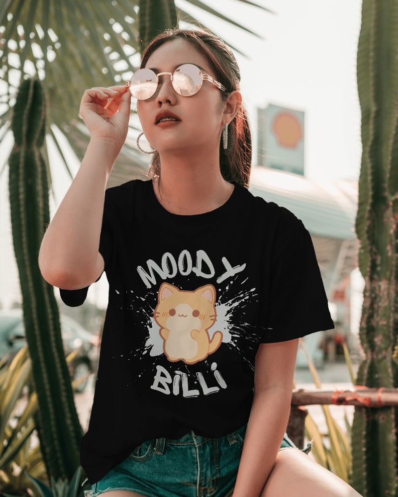 Purrfectly Moody: "Moody Billi" Oversized T-Shirt