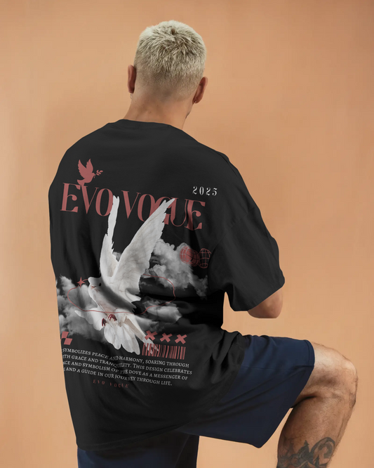 Evo Vogue “Soaring Freedom” Double-Sided Printed Oversized Tee – 100% Pure Imported Premium Cotton