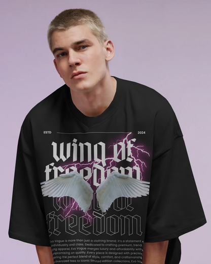 Evo Vogue “Soaring Freedom” Double-Sided Printed Oversized Tee – 100% Pure Imported Premium Cotton