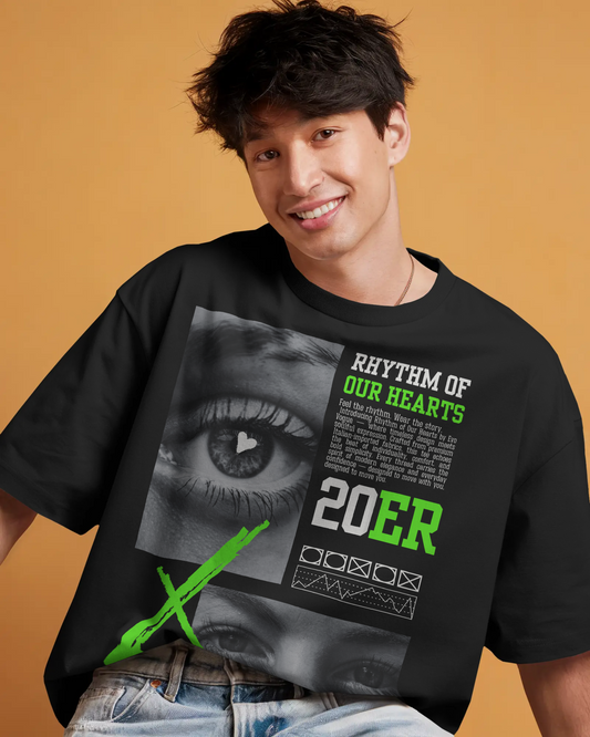 Rhythm of Our Hearts Oversized Graphic T-Shirt – Evo Vogue Emotional Series