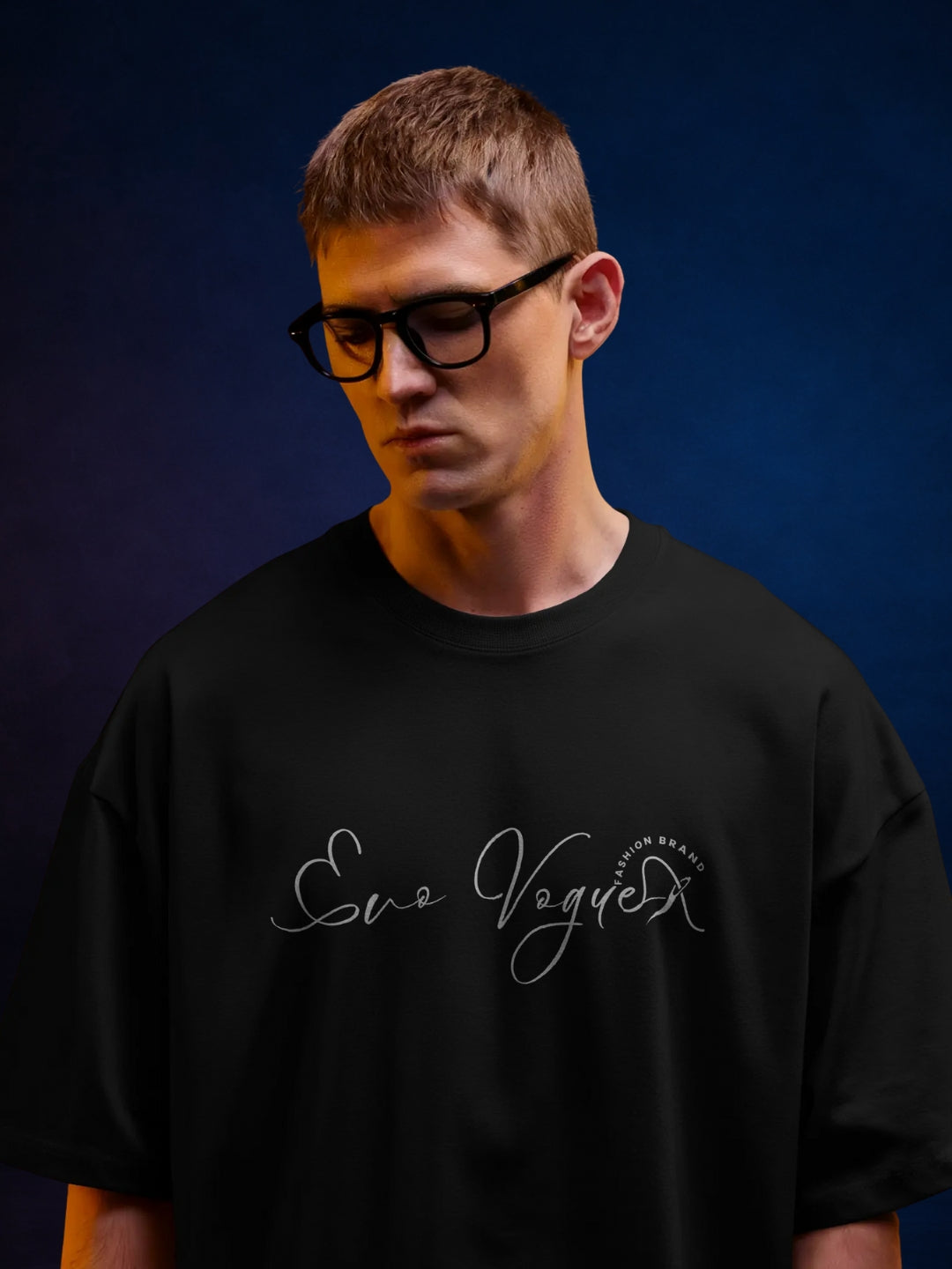 Classic Black Signature Oversized T-Shirt by Evo Vogue