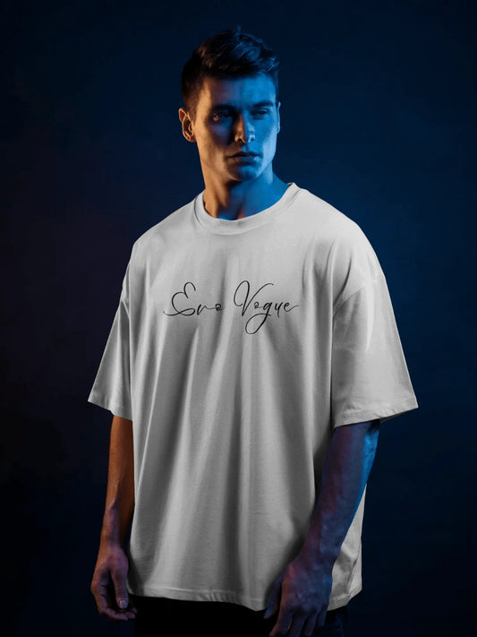 Premium White Signature Oversized T-Shirt by Evo Vogue