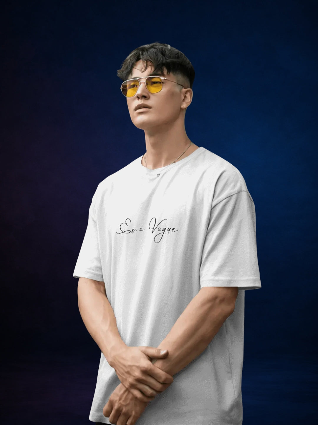 Premium White Signature Oversized T-Shirt by Evo Vogue