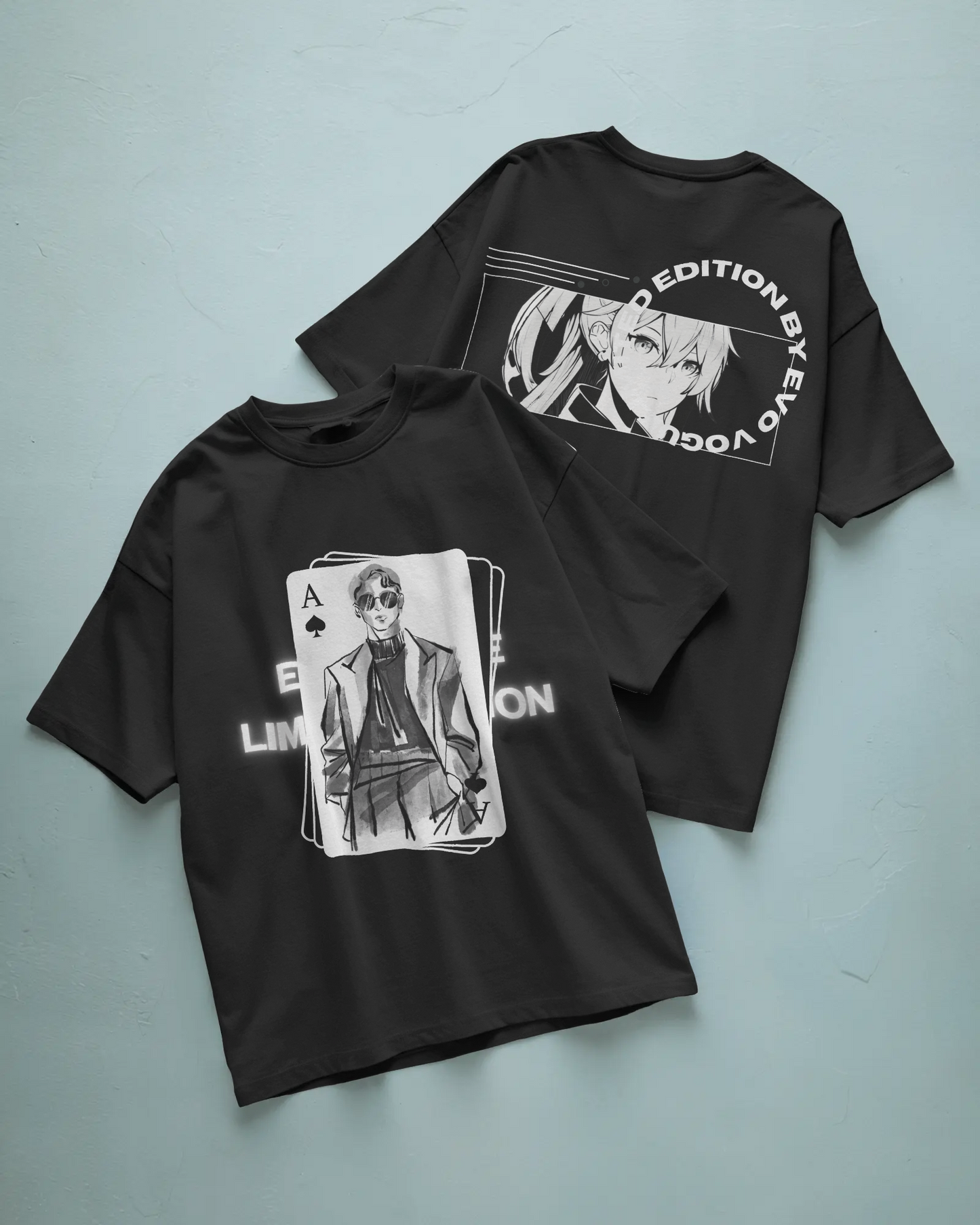 Evo Vogue “Ace of Spades” Double-Sided Printed Oversized Tee – Luxe Edition | 100% Pure Imported Premium Cotton