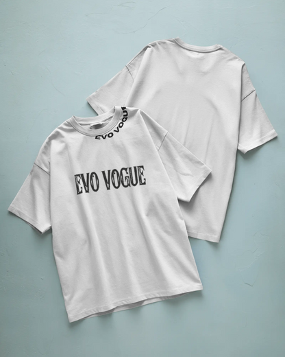 Premium White Signature Oversized T-Shirt by Evo Vogue