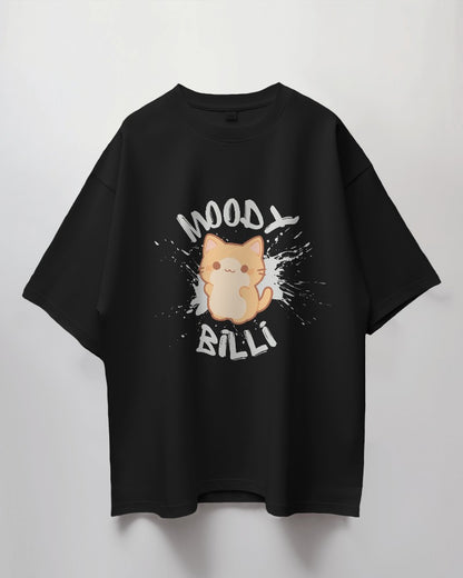 Purrfectly Moody: "Moody Billi" Oversized T-Shirt