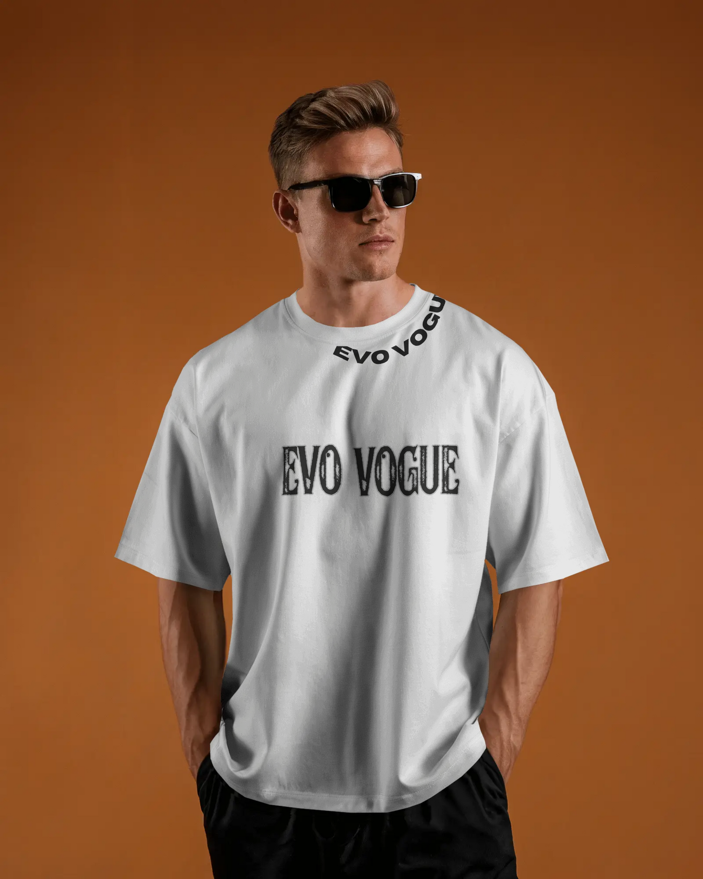Premium White Signature Oversized T-Shirt by Evo Vogue