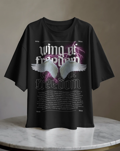 Evo Vogue “Soaring Freedom” Double-Sided Printed Oversized Tee – 100% Pure Imported Premium Cotton