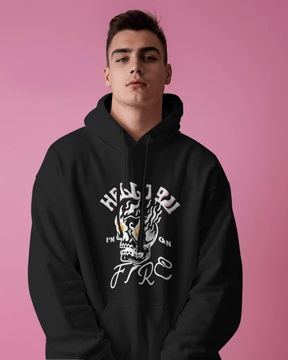 Evo Vogue "Hello 911, I'm On Fire" 450 GSM Heavyweight Hoodie – Bold and Fiery Streetwear