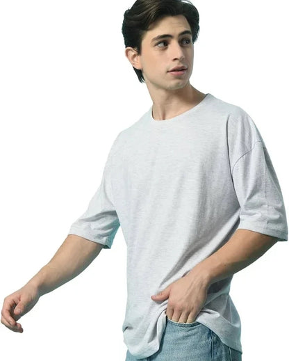 Evo Vogue Premium Oversized T-Shirt | Grey Melange | Effortless Urban Style