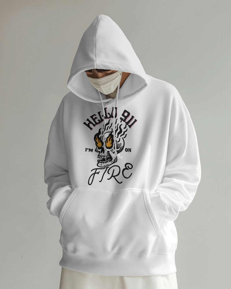 Evo Vogue "Hello 911, I'm On Fire" 450 GSM Heavyweight Hoodie – Bold and Fiery Streetwear