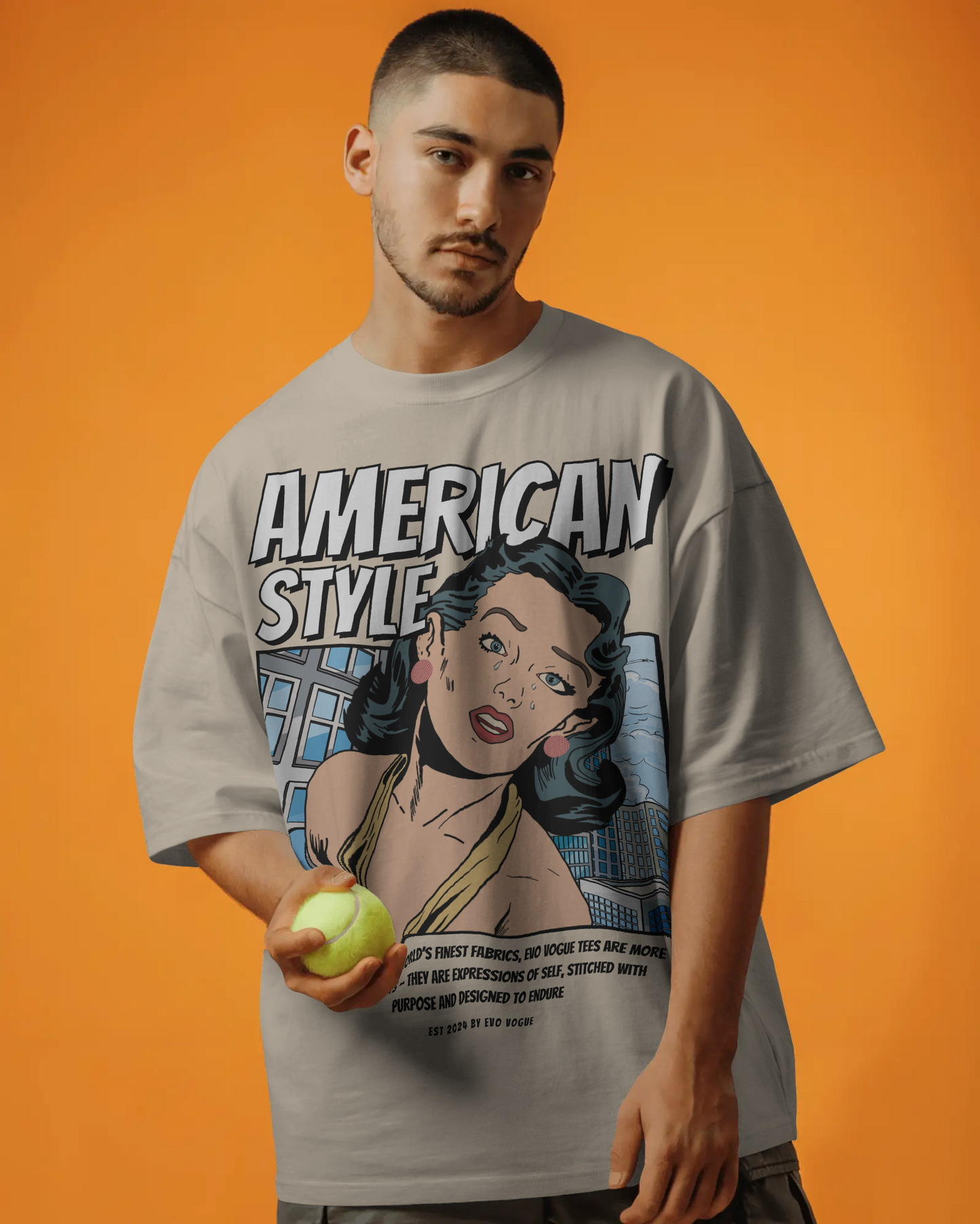 American Style Oversized Graphic T-Shirt – Evo Vogue Worldwide Edition