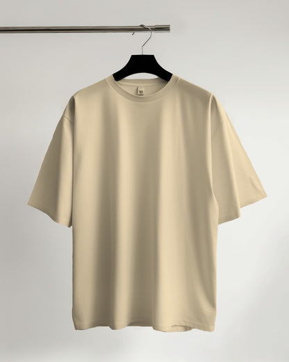 Evo Vogue Premium Oversized T-Shirt | Beige | Minimalist Streetwear